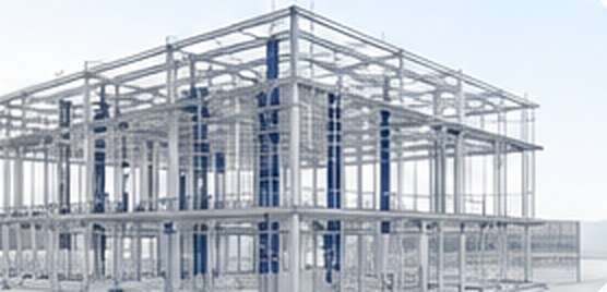 Structural steel frame BIM model