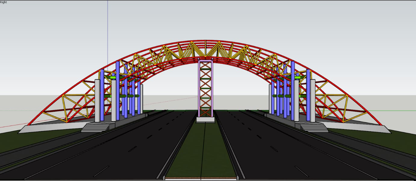 Raipur Highway Entrance steel skywalk render